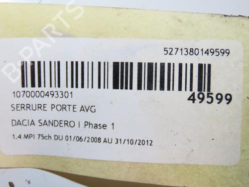 Front left lock DACIA SANDERO 1.4 (BS0C, BS0A, BS0G, BS1F, BS0E) | BP16740874C98 