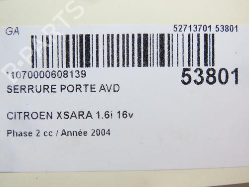 Front right lock CITROËN XSARA (N1) 1.6 16V | BP28831613C97 