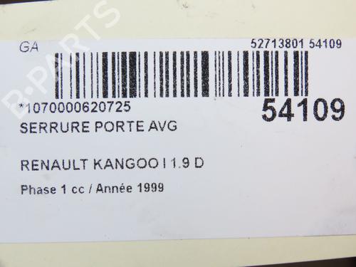 Front left lock RENAULT KANGOO (KC0/1_) D 65 1.9 (KC0E, KC02, KC0J, KC0N) | BP28802036C98 - Image 5