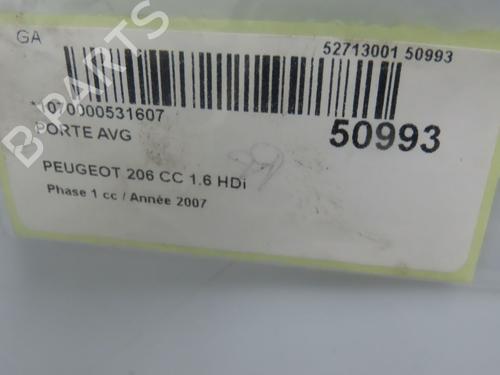 Left front door PEUGEOT 206 CC (2D) 1.6 HDi 110 | BP26383664C2 