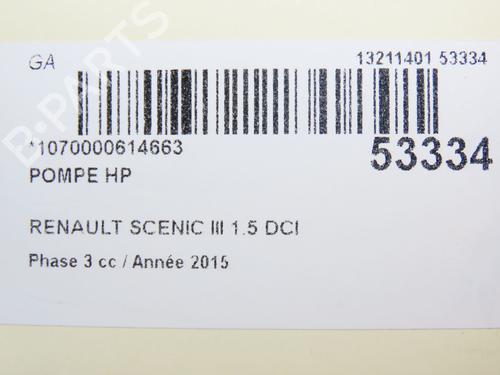 Used Injection pump RENAULT SCÉNIC III (JZ0/1_) 1.5 dCi (110 hp) 28966928