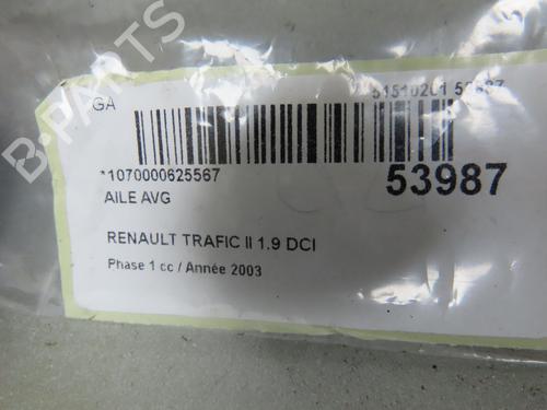 Used Left front fenders RENAULT TRAFIC II Bus (JL) 1.9 dCI 80 (JL0B) (82 hp) 30366641