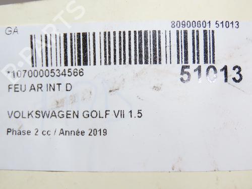 Right tailgate light VW GOLF VII (5G1, BQ1, BE1, BE2) 1.5 TSI | BP28832582C80 