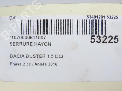 Tailgate lock DACIA DUSTER (HS_) 1.5 dCi | BP28832236C101 