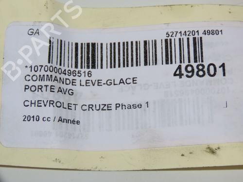 Left front window switch CHEVROLET CRUZE (J300) 1.8 | BP18342684I27 - Image 2