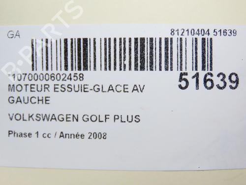 Used Front wiper motor VW GOLF PLUS V (5M1, 521) 1.9 TDI (105 hp) 28833018