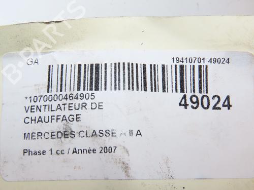 Used Heater blower motor MERCEDES-BENZ A-CLASS (W169) A 160 CDI (169.006, 169.306) (82 hp) 29415130
