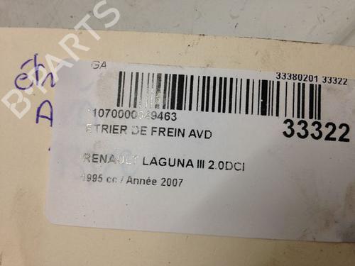 Used Right front brake caliper RENAULT LAGUNA III (BT0/1) 2.0 dCi (BT07, BT0J, BT14, BT1A, BT1S) (131 hp) 14877157