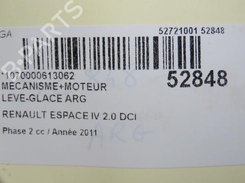 Rudehejsemekanisme venstre bagtil RENAULT ESPACE IV (JK0/1_) 2.0 dCi (JK01, JK02, JK1J, JK1K, JK1H) (150 hp) 31162657