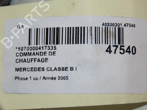 Climate control MERCEDES-BENZ B-CLASS Sports Tourer (W245) B 200 CDI (245.208) | BP18129656I5 