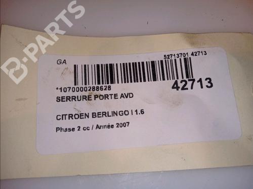 Front right lock CITROËN BERLINGO / BERLINGO FIRST Box Body/MPV (M_) 1.6 HDI 75 (MB9HW) | BP11876600C97 