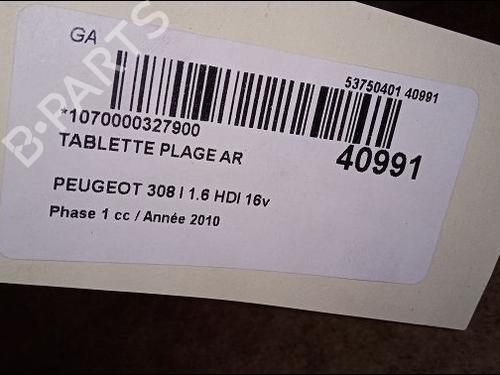 Hattehylde PEUGEOT 308 I (4A_, 4C_) 1.6 HDi (92 hp) 9618905