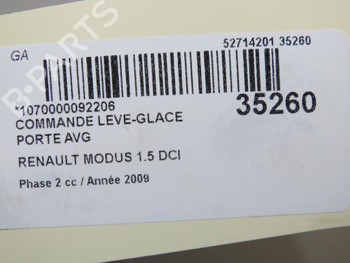 Used Left front window switch Left front window switch RENAULT MODUS / GRAND MODUS (F/JP0_) [2004-2026] 34201715 34201715