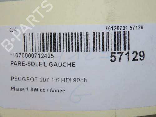 Used Left sun visor Left sun visor PEUGEOT 207 SW (WK_) 1.6 HDi (90 hp) 32037963 32037963