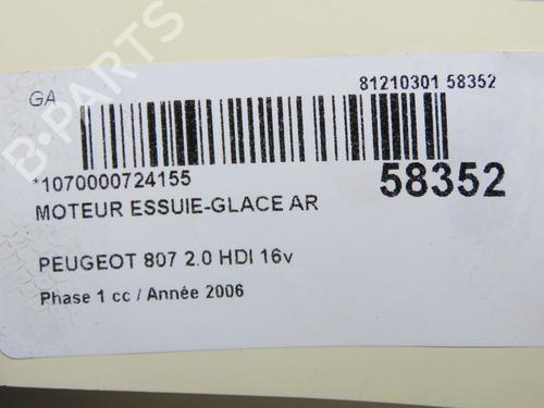 Used Rear wiper motor Rear wiper motor PEUGEOT 807 (EB_) 2.0 HDi (120 hp) 36310687 36310687