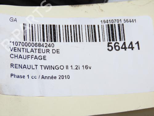 Heater blower motor RENAULT TWINGO II (CN0_) 1.2 16V (CN04, CN0B) | BP32150734M62 