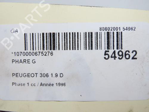 Optica esquerda PEUGEOT 306 Hatchback (7A, 7C, N3, N5) 1.9 D (69 hp) 31242597
