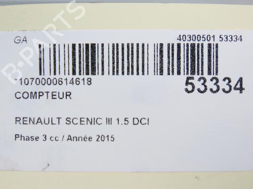 Kombinert Instrument RENAULT SCÉNIC III (JZ0/1_) 1.5 dCi | BP28801770C47
