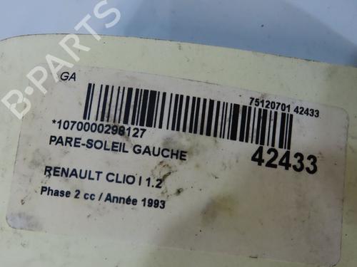 Used Left sun visor Left sun visor RENAULT CLIO I (B/C57_, 5/357_) 1.2 (B/C/S57A, B/C57S, 5/357F, 5/357J, 5/357L, 5/357R) (58 hp) 9616324 9616324
