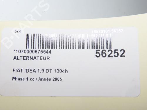 Used Alternator Alternator FIAT IDEA (350_) 1.9 JTD (101 hp) 34048936 34048936