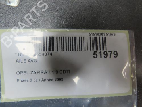 Used Left front fenders OPEL ZAFIRA / ZAFIRA FAMILY B (A05) 1.9 CDTI (M75) (100 hp) 28968334