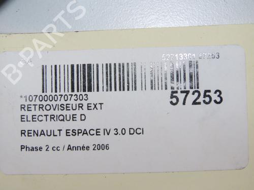 Używane Lusterko boczne prawe Lusterko boczne prawe RENAULT ESPACE IV (JK0/1_) 3.0 dCi (JK0E, JK0Y) (181 hp) 37479646 37479646