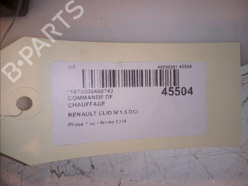Climate control RENAULT CLIO IV (BH_) 1.5 dCi 75 | BP14996275I5 
