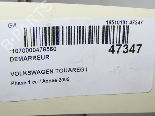 Starter VW TOUAREG (7LA, 7L6, 7L7) 5.0 V10 TDI | BP32432909M8