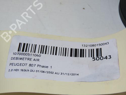 Used Mass air flow sensor Mass air flow sensor PEUGEOT 807 (EB_) 2.0 HDi (163 hp) 17662795 17662795