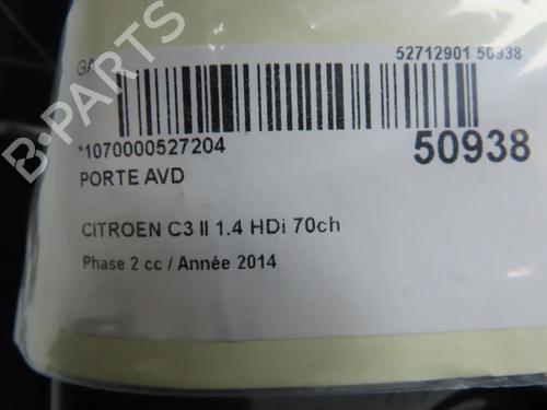 Right front door CITROËN C3 II (SC_) 1.4 HDi 70 (SC8HZC, SC8HR0, SC8HP4) | BP22774541C3 
