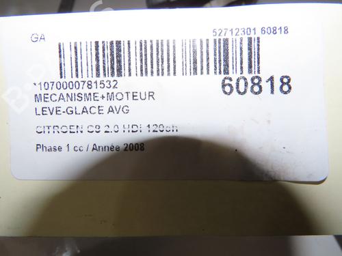 Used Front left window mechanism Front left window mechanism CITROËN C8 (EA_, EB_) 2.0 HDi (120 hp) 39997084 39997084