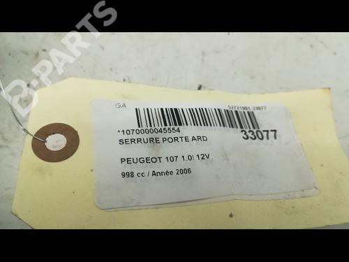 Rear right lock PEUGEOT 107 (PM_, PN_) 1.0 | BP9594783C99 