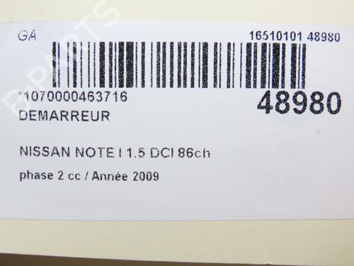 Starter NISSAN NOTE (E11, NE11) 1.5 dCi | BP23098624M8  - Image 6
