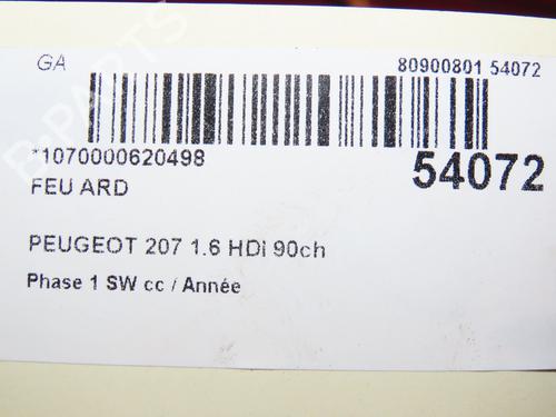 Right taillight PEUGEOT 207 SW (WK_) 1.6 HDi | BP28969586C35 