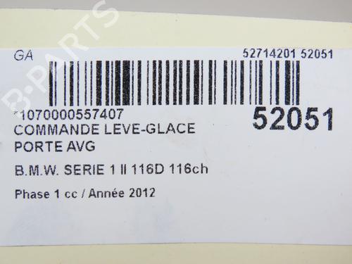 Used Left front window switch BMW 1 (F20) 116 d (116 hp) 22524670