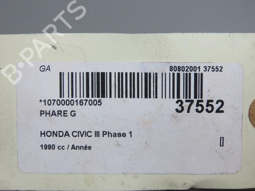 Used Left headlight Left headlight HONDA CIVIC IV Hatchback (EC, ED, EE, EF) 1.4 L (EC9) (90 hp) 9601773 9601773