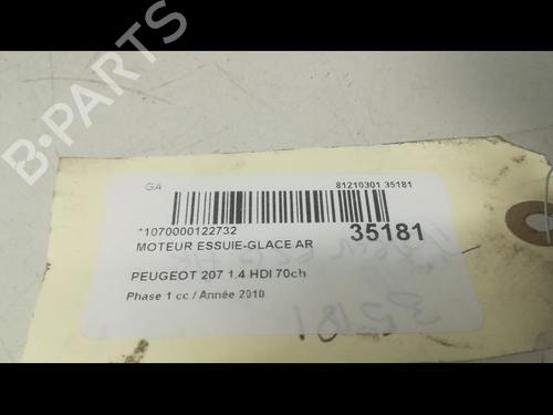 Used Rear wiper motor PEUGEOT 207 (WA_, WC_) 1.4 HDi (68 hp) 9598526