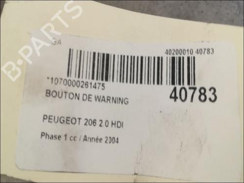 Used Warning switch PEUGEOT 206 Hatchback (2A/C) 2.0 HDI 90 (90 hp) 9611555