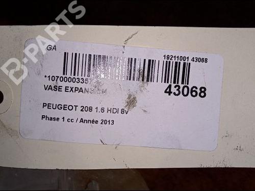 Expansion tank PEUGEOT 208 I (CA_, CC_) 1.6 HDi | BP9619460C120
