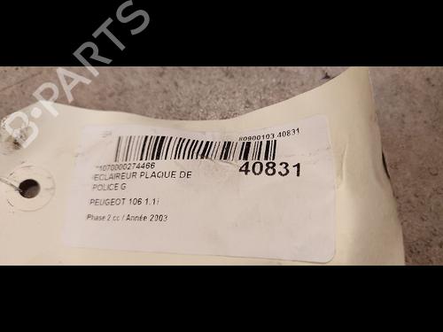 Nummerpladelys PEUGEOT 106 II (1A_, 1C_) 1.1 i (60 hp) 23177819
