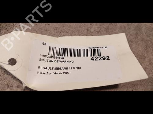 Used Warning switch RENAULT MEGANE I (BA0/1_) 1.9 dCi (BA05, BA1F) (102 hp) 9615938