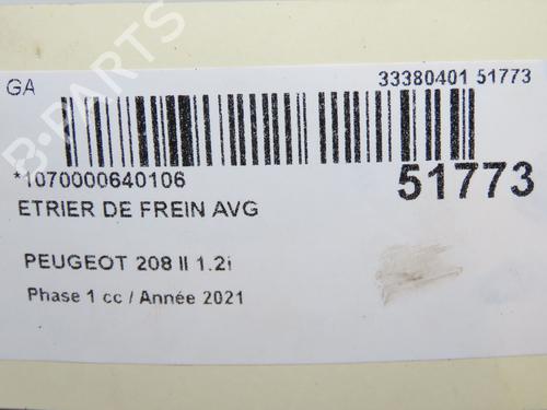 Used Left front brake caliper Left front brake caliper PEUGEOT 208 II (UB_, UP_, UW_, UJ_) 1.2 PureTech 100 (101 hp) 28967704 28967704