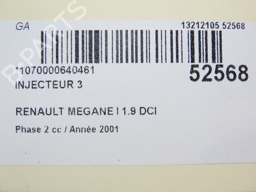 Used Injector RENAULT MEGANE I (BA0/1_) 1.9 dCi (BA05, BA1F) (102 hp) 28105741