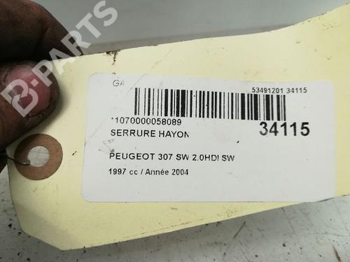 Tailgate lock PEUGEOT 307 SW (3H) 2.0 HDI 110 | BP9594730C101 