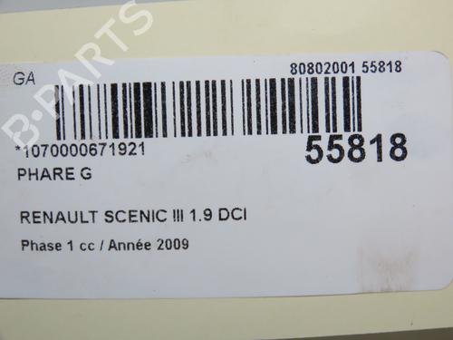 Faro izquierdo RENAULT SCÉNIC III (JZ0/1_) 1.9 dCi (JZ0J, JZ1J, JZ1K, JZ1S) (131 hp) 30916935