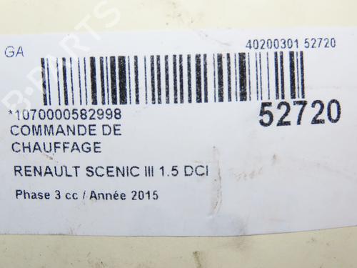 Used Climate control RENAULT SCÉNIC III (JZ0/1_) 1.5 dCi (110 hp) 28830356