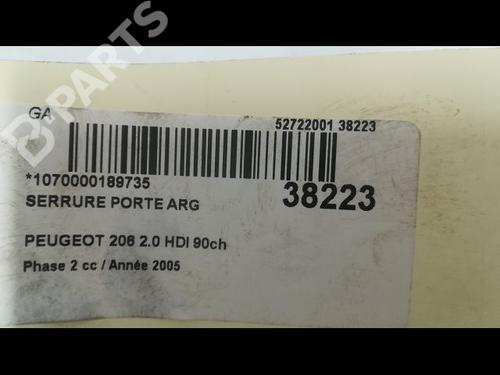 Rear left lock PEUGEOT 206 Hatchback (2A/C) 2.0 HDI 90 | BP9603236C100 