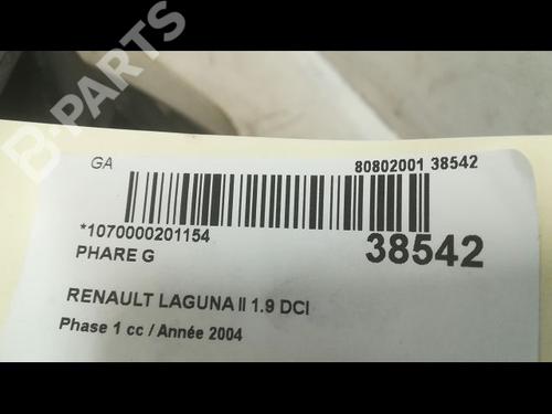 Left headlight RENAULT LAGUNA II (BG0/1_) 1.9 dCi | BP9608972C28 