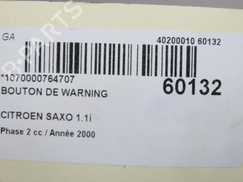 Used Warning switch Warning switch CITROËN SAXO (S0, S1) 1.1 X, SX (60 hp) 39660495 39660495