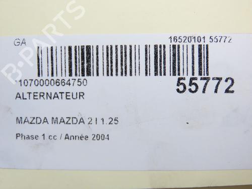 Used Alternator Alternator MAZDA 2 (DY) 1.2 (DY3W) (75 hp) 30978797 30978797